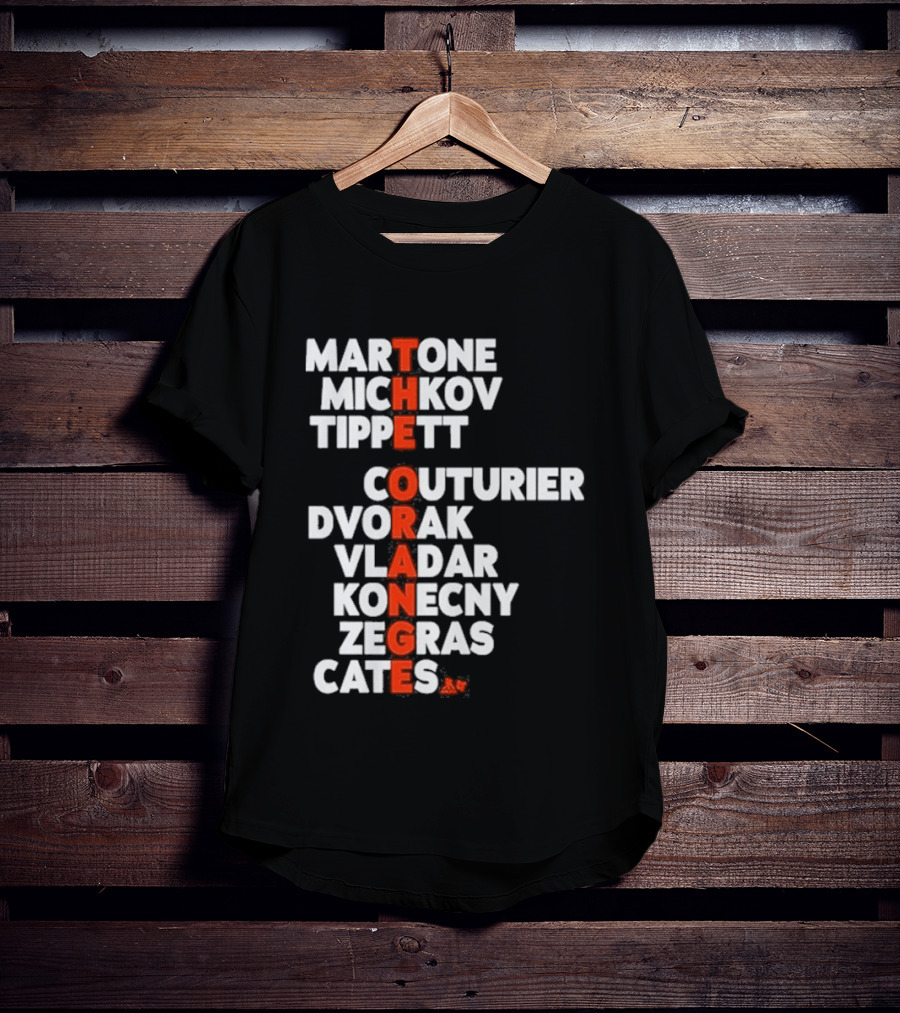 Philadelphia Hockey Martone Michkov Tippett The Orange Names Couturier Dvorak Vladar Konecny Zegras Cates T-Shirt