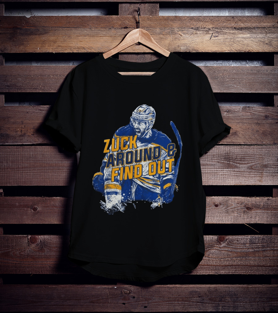 Zuck Around & Find Out Hockey Player Sketch T-Shirt