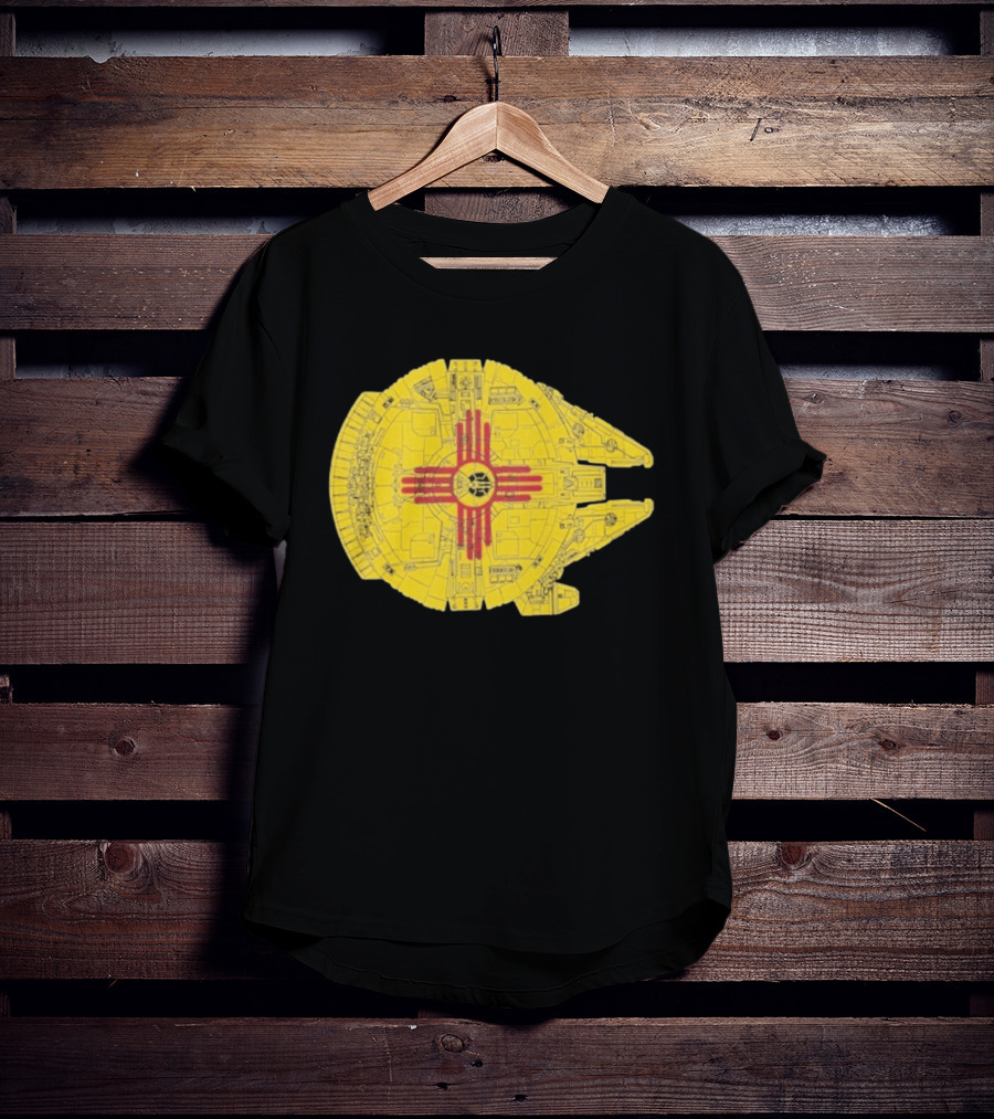 New Mexico Zia Symbol On Millennium Falcon Starship T-Shirt