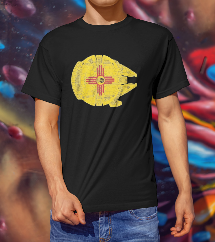 New Mexico Zia Symbol On Millennium Falcon Starship T-Shirt