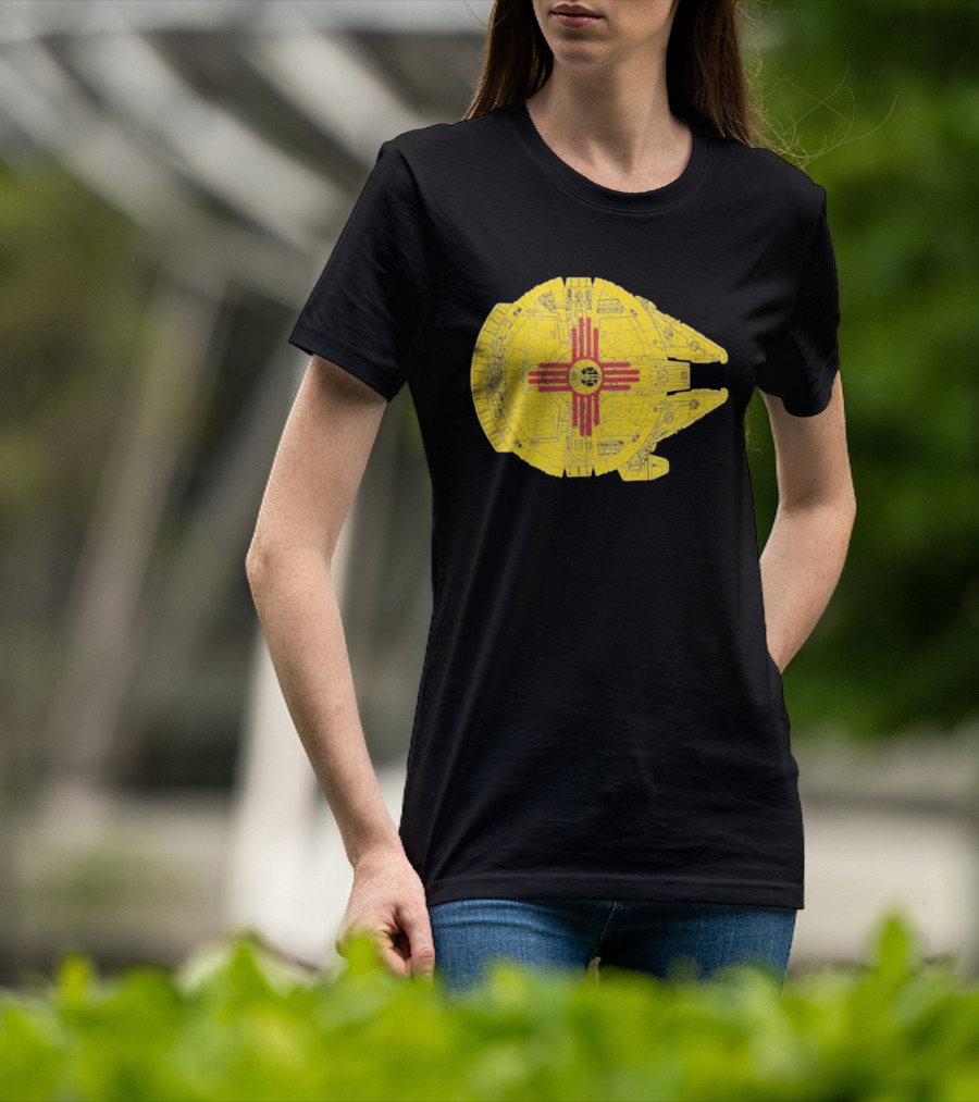 New Mexico Zia Symbol On Millennium Falcon Starship T-Shirt