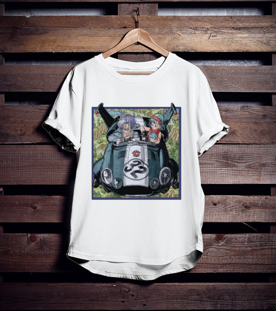 Dragon Ball Z Capsule Corp Adventure Trunks And Bulma Car Ride T-Shirt