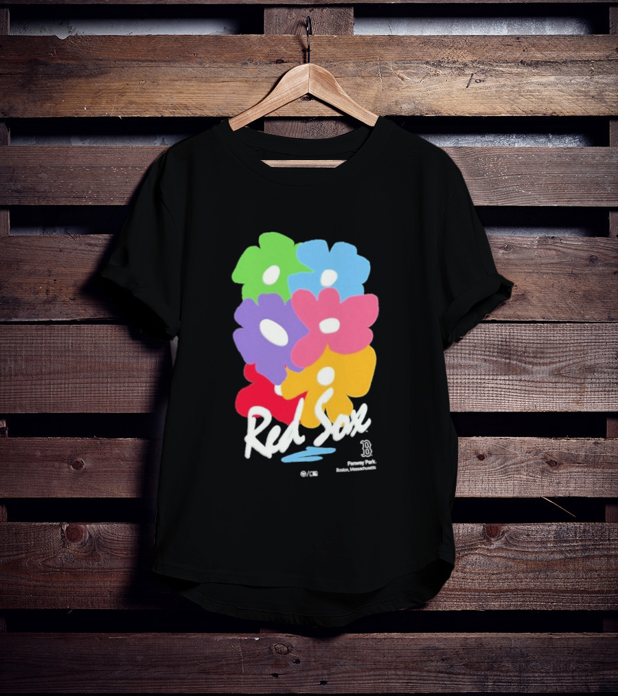 Boston Red Sox 47 Dark Green Red Sox Flower Power Murakami Gallery Foundation T-Shirt