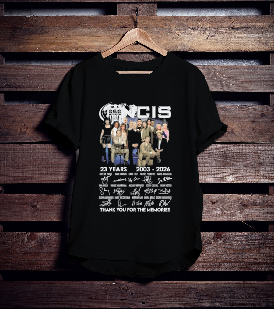 NCIS 23 Years 2003 2026 Cast Signatures Thank You For The Memories T-Shirt