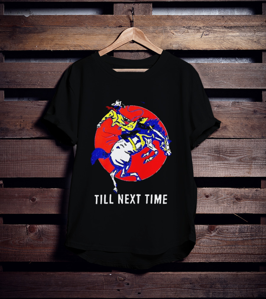 RJ Decker Till Next Time Rodeo Cowboy Riding Horse Iconic Red T-Shirt
