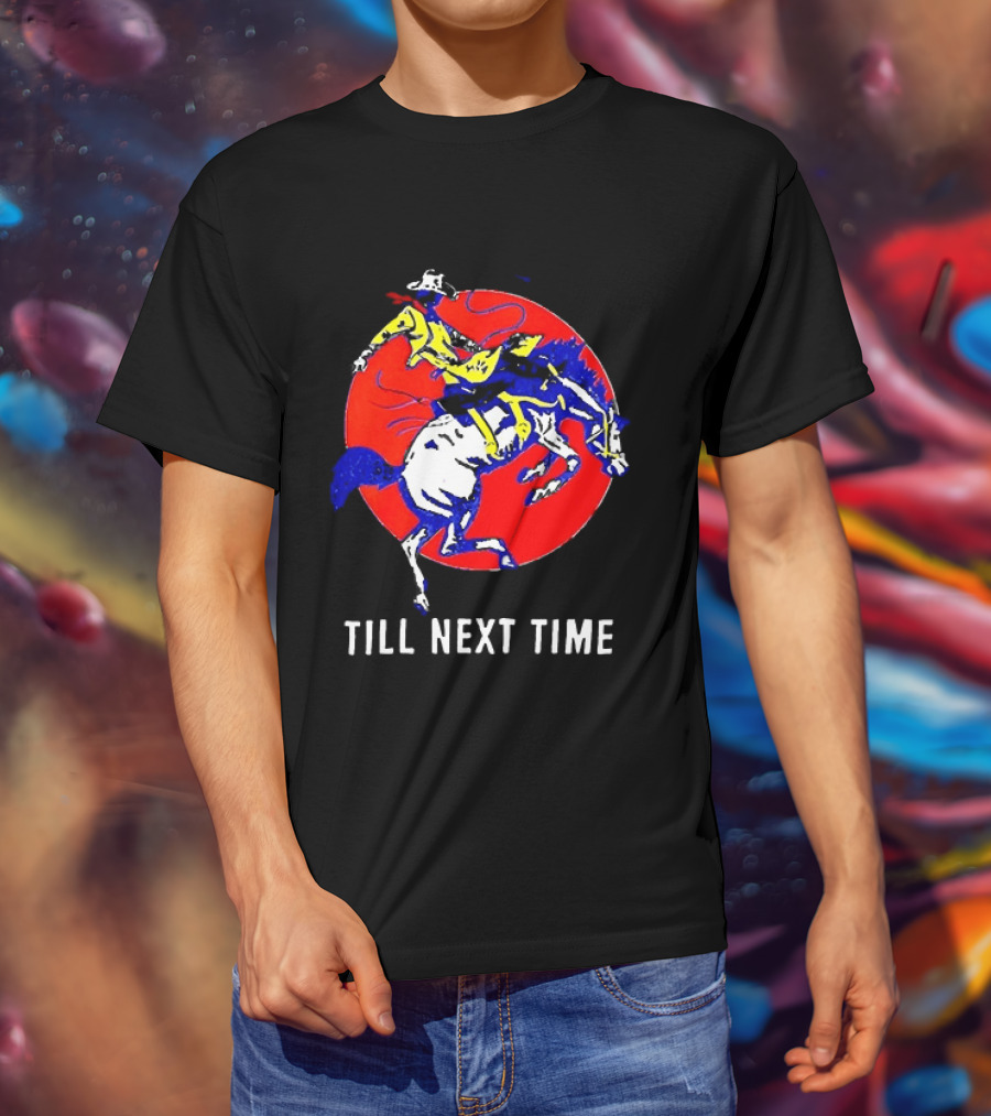 RJ Decker Till Next Time Rodeo Cowboy Riding Horse Iconic Red T-Shirt