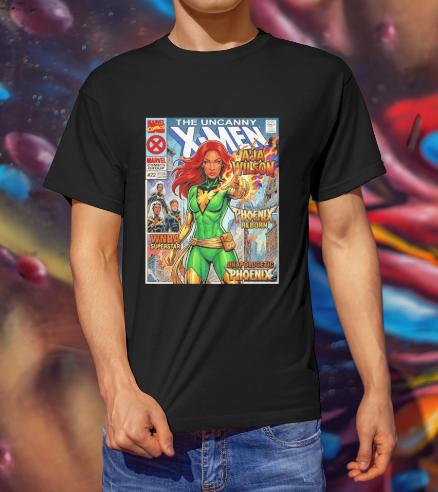 The Uncanny X Men A'Ja Wilson Phoenix Reborn WNBA Superstar Unapologetic Phoenix Comic T-Shirt