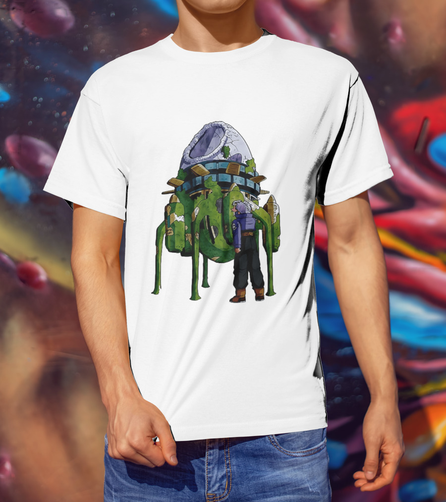 Dragon Ball Z Future Trunks Capsule Corp Time Machine Scene T-Shirt