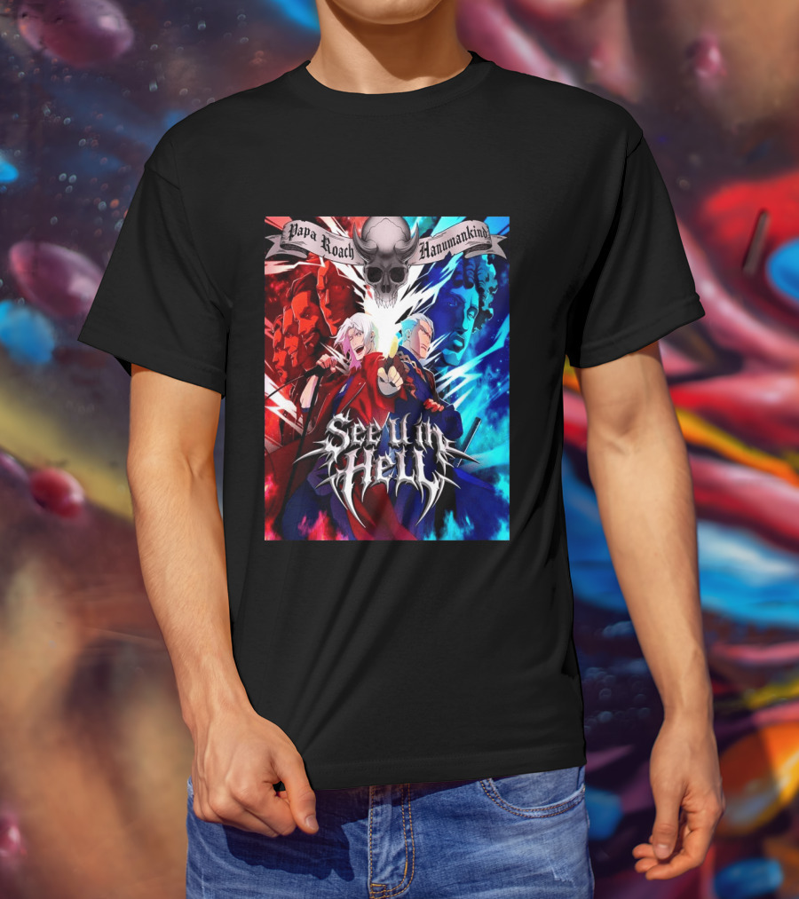 Papa Roach Hanumankind Devil May Cry Season 2 See U In Hell Song T-Shirt