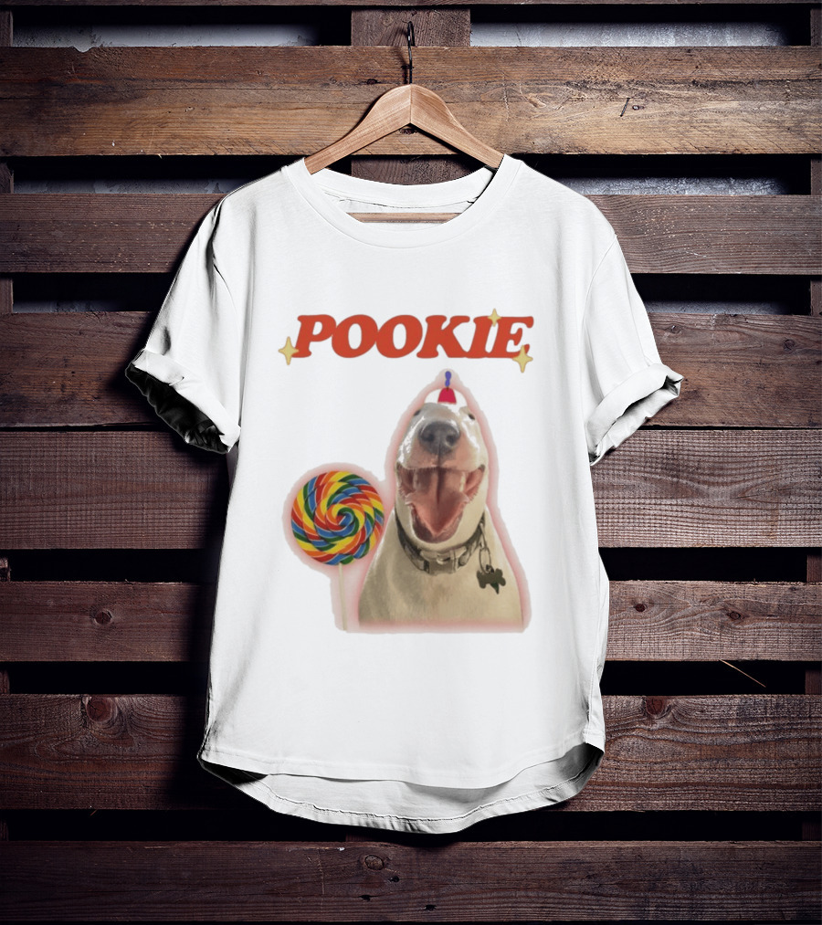 MisterMainer Pookie Bull Terrier Dog With Lollipop T-Shirt