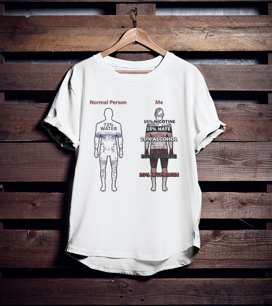 Normal Person Water Versus Me Hate Alcohol Ibuprofen T-Shirt