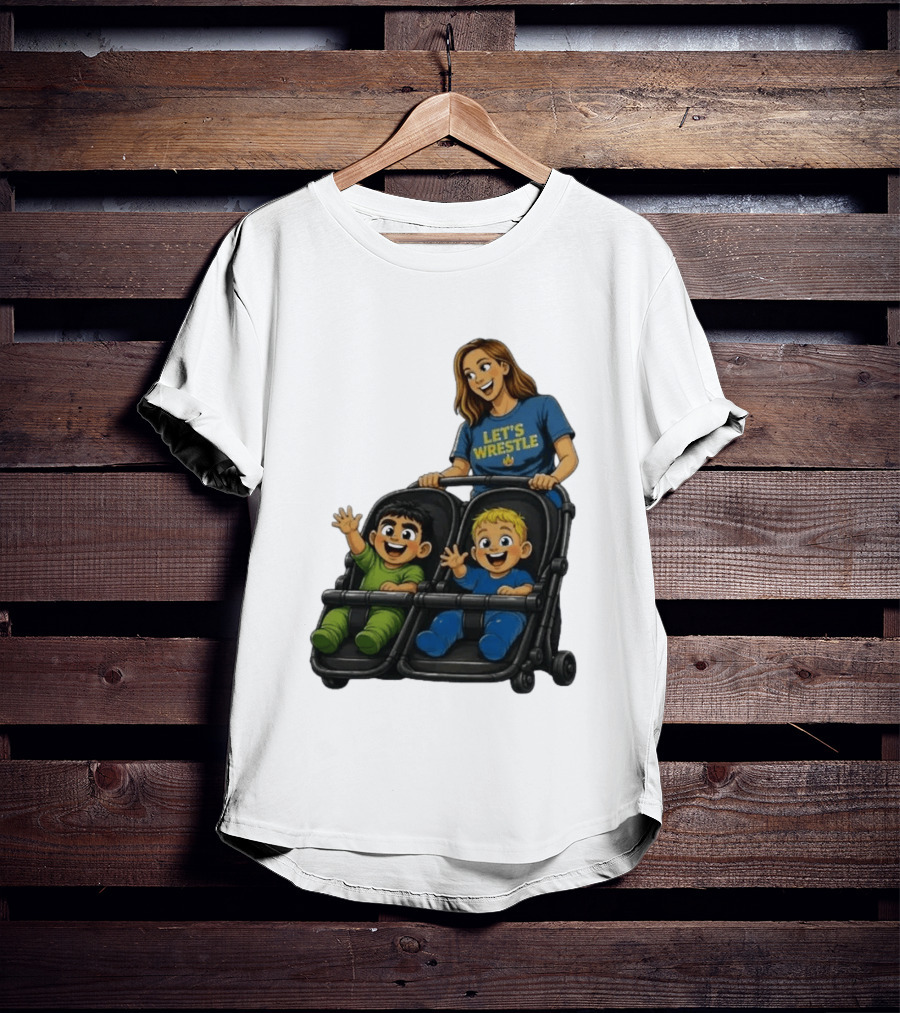 Pro Wrestling Tees Let's Wrestle Mother Lareesa Double Stroller Kids T-Shirt