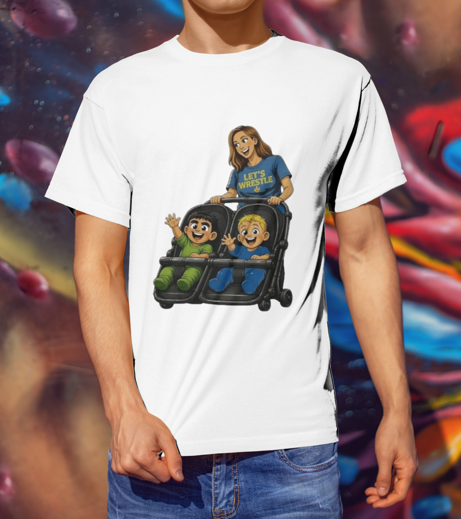 Pro Wrestling Tees Let's Wrestle Mother Lareesa Double Stroller Kids T-Shirt