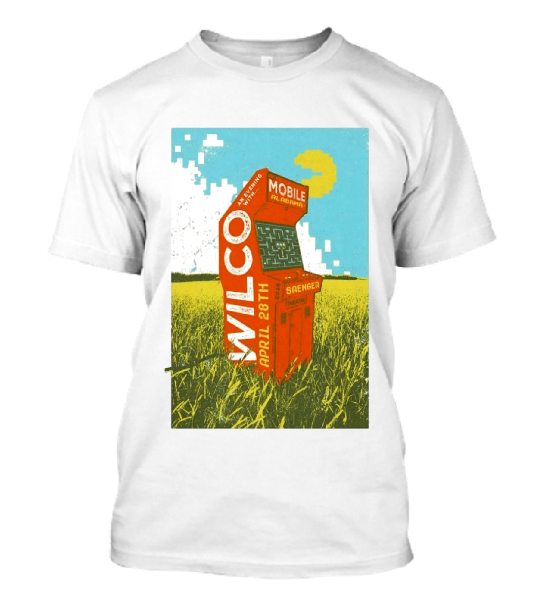 Wilco Saenger Mobile Alabama April 28th Arcade Retro Concert T-Shirt