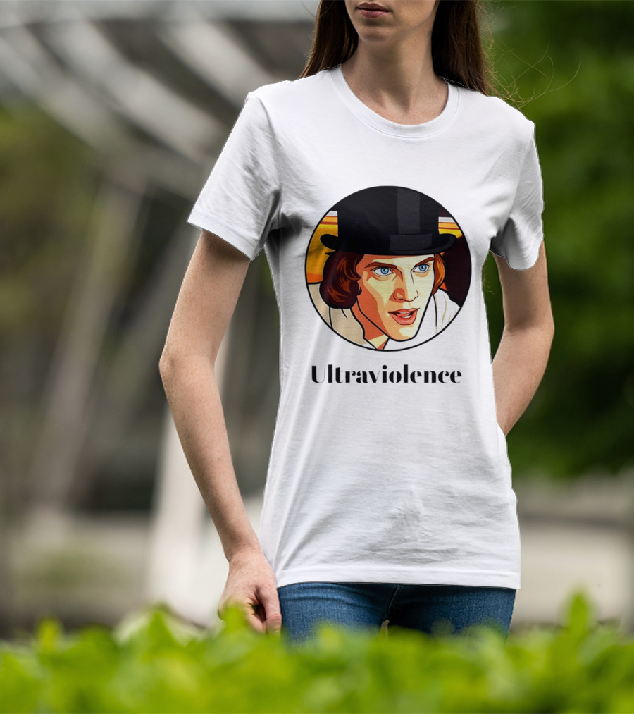 Alex DeLarge Ultraviolence Portrait Work Orange T-Shirt