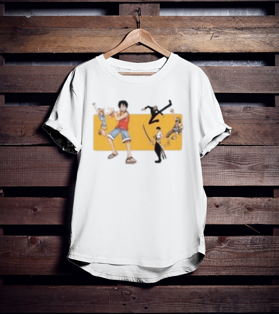 One Piece Classic Anime Characters In Action Pose T-Shirt