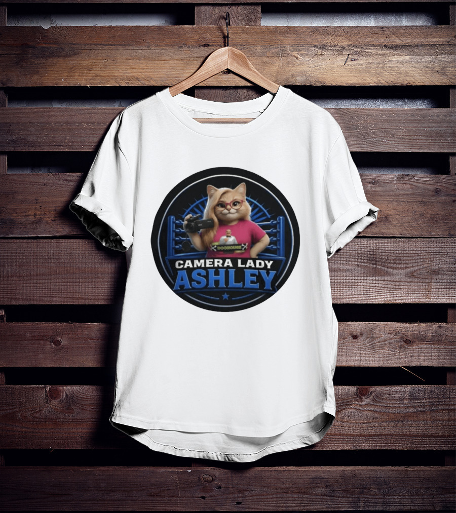Pro Wrestling Tees Camera Lady Ashley Referee BONE Jones Productions T-Shirt