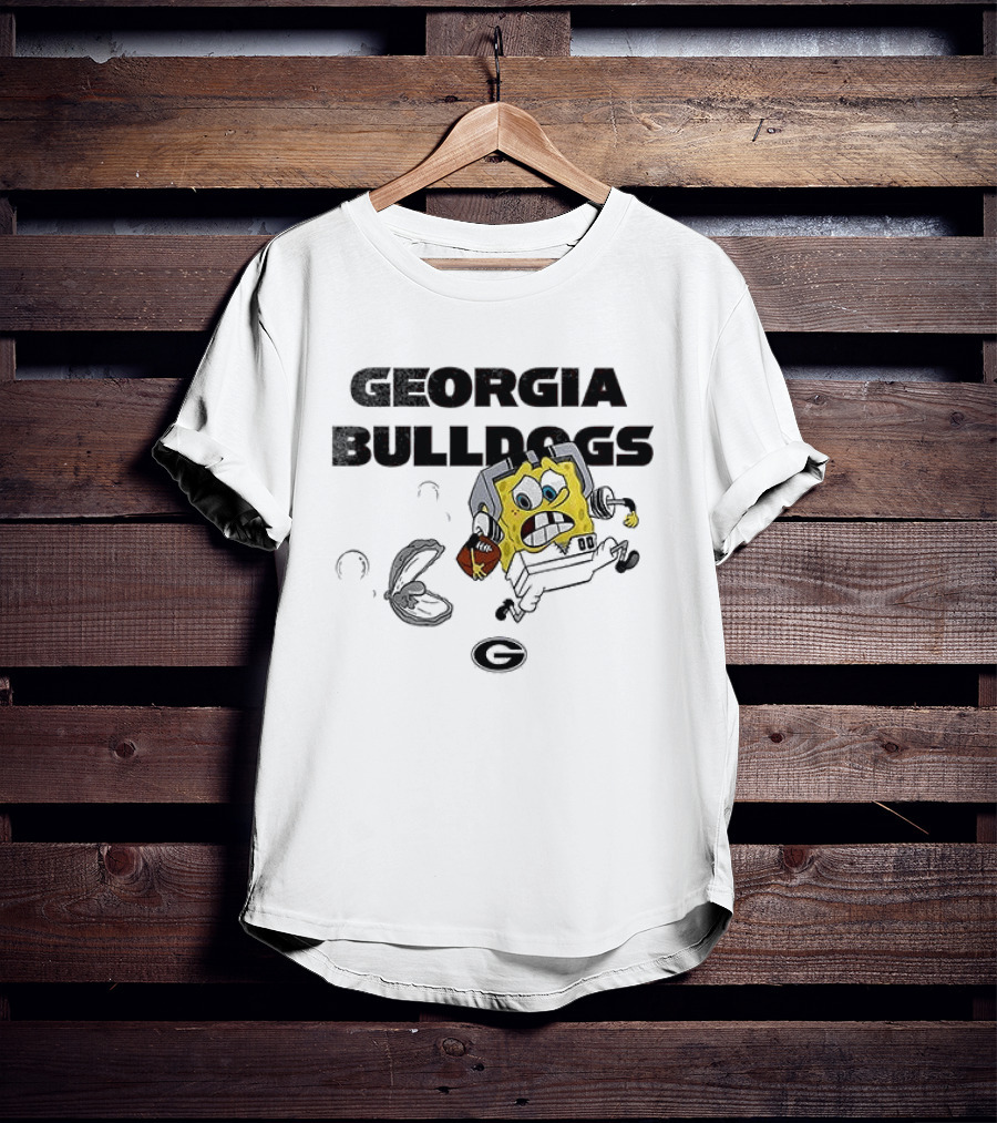 Georgia Bulldogs SquarePants Running October Baseball Fly The W T-Shirt