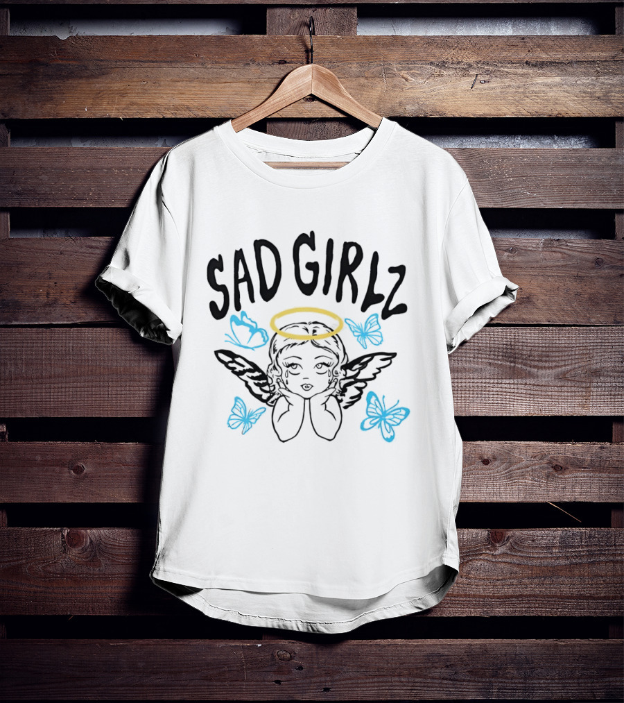 Sad Girlz Junior H Sad Angel Halo Butterfly T-Shirt