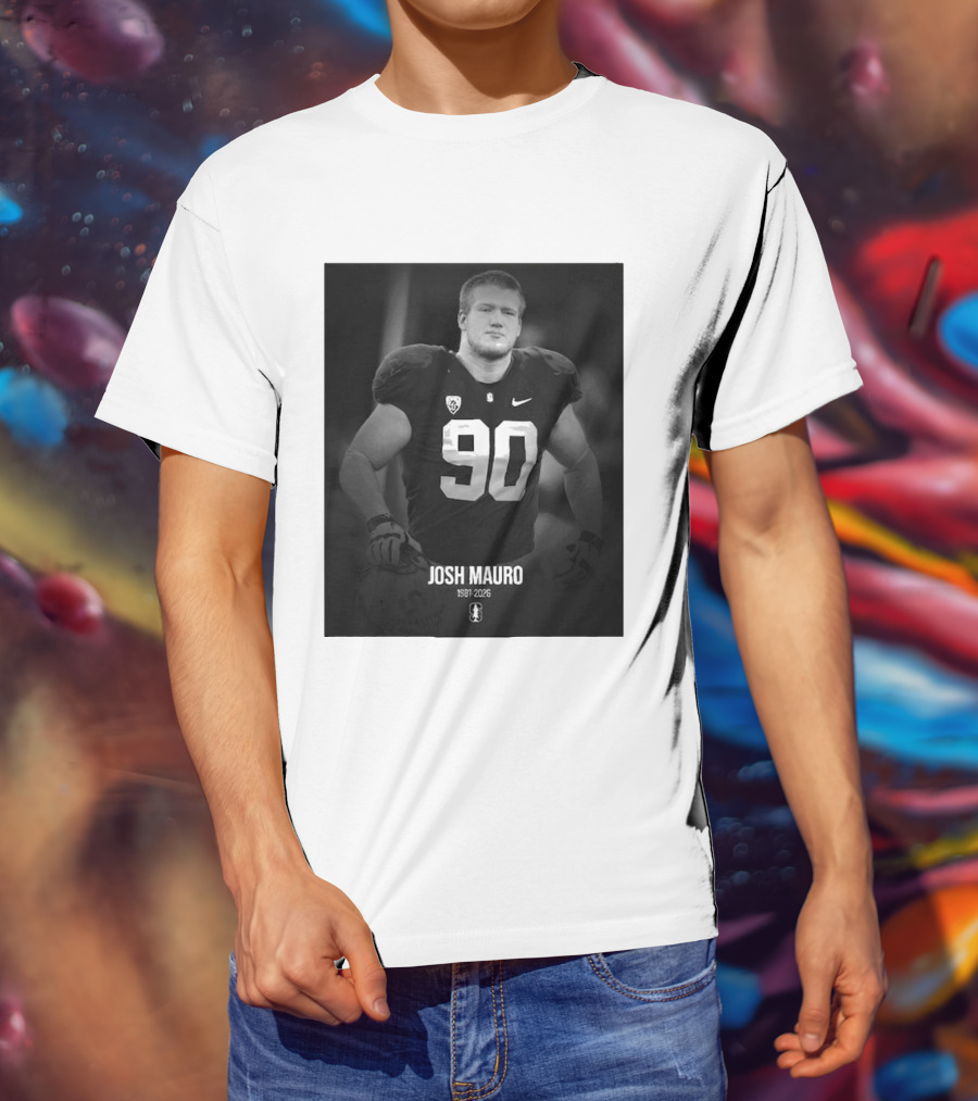 Josh Mauro 1991 2026 Stanford Football Number 90 Nike T-Shirt