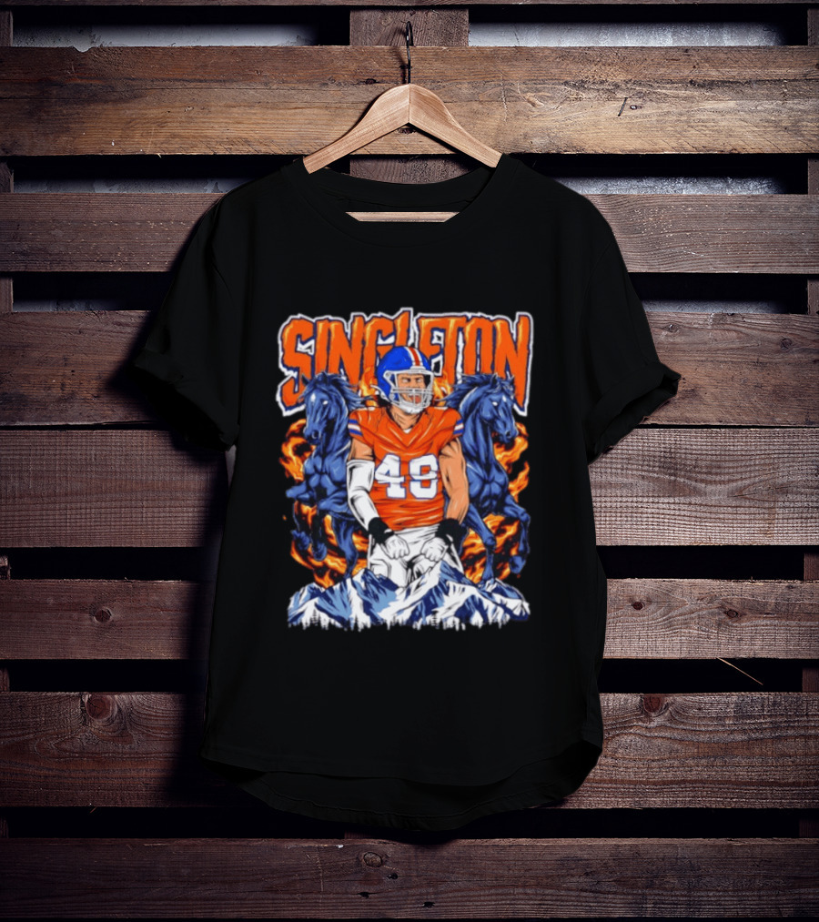 Alex Singleton Denver Broncos Dark Horse 48 Rocky Mountains T-Shirt