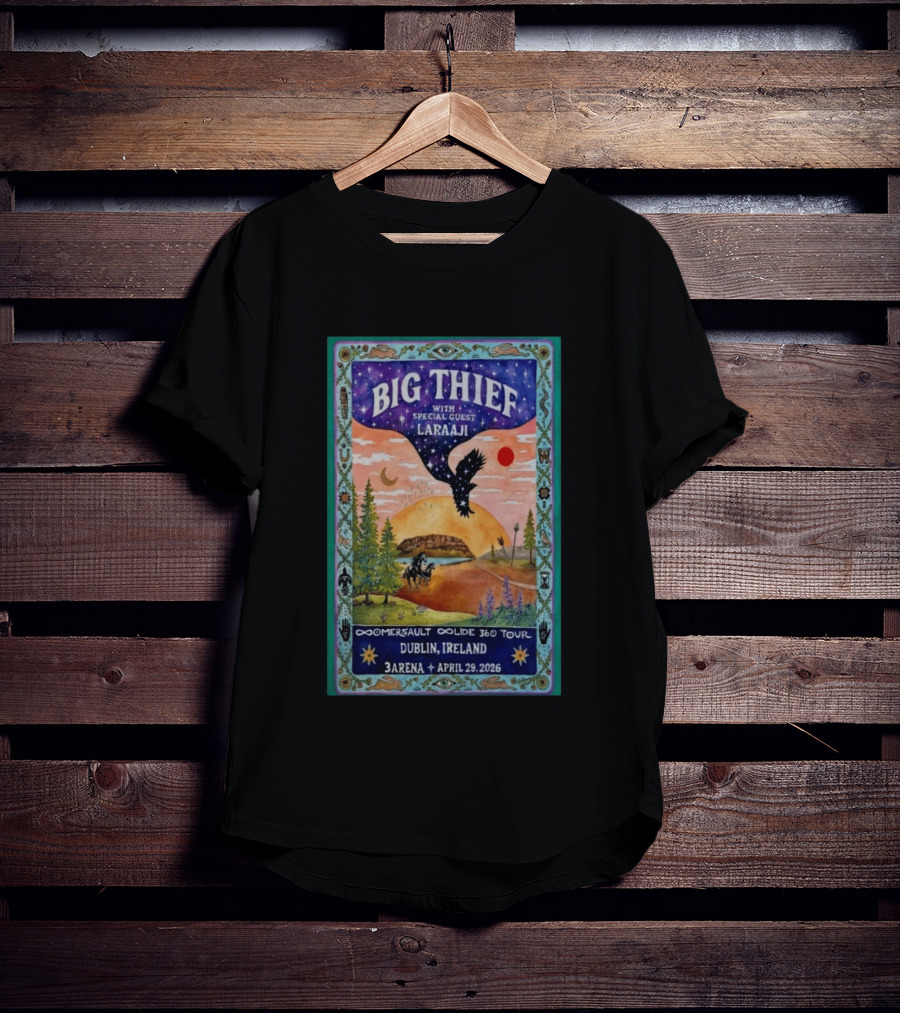 Big Thief With Special Guest Laraaji Dublin Ireland 3Arena April 29 2026 Reservoir Collide 360 Tour T-Shirt