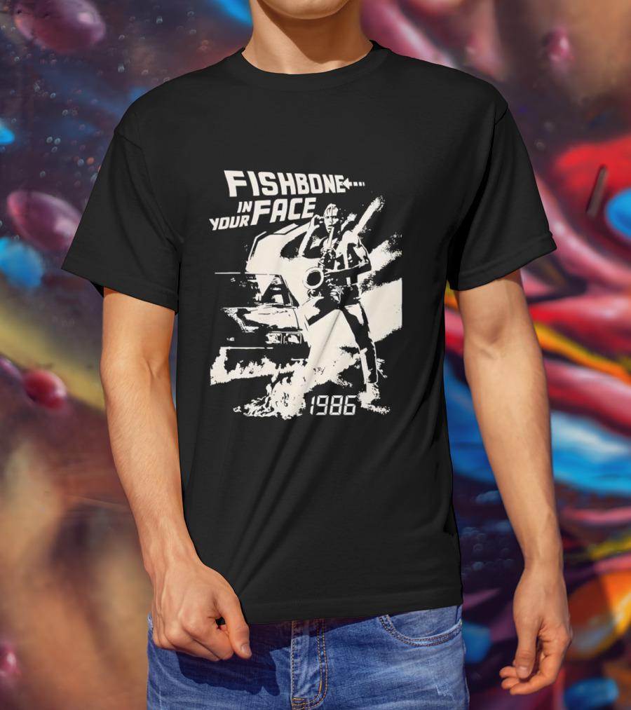 Fishbone In Your Face Band Tour 1986 Vintage Aesthetic T-Shirt
