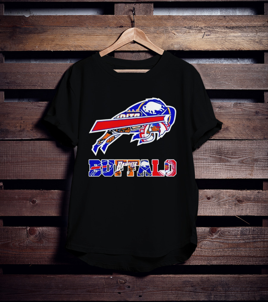 Buffalo Bills Sabres Braves Bandits Bisons Sports Teams Mashup T-Shirt