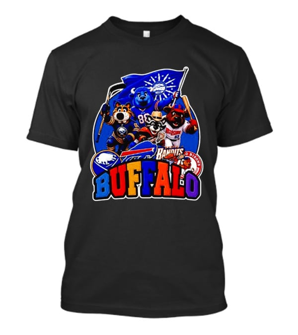 Buffalo Sabres Bills Bandits Bisons Mascot Squad T-Shirt