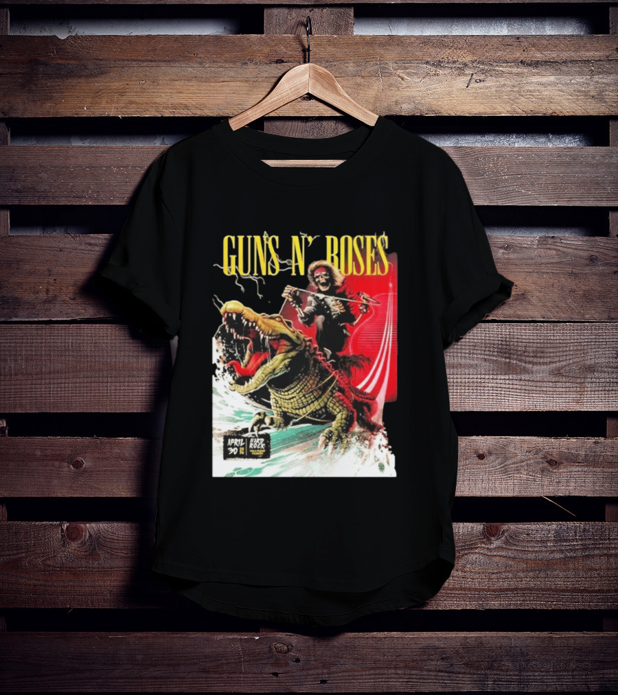 Guns N' Roses F1 Miami Grand Prix Florida 2026 Skeleton Rides Crocodile Hard Rock Live April 30 T-Shirt