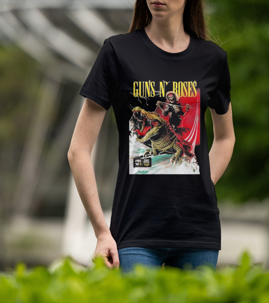 Guns N' Roses F1 Miami Grand Prix Florida 2026 Skeleton Rides Crocodile Hard Rock Live April 30 T-Shirt