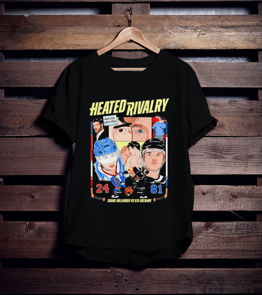 Heated Rivalry Ilya Rozanov 81 Vs Shane Hollander 24 Hockey Battle T-Shirt