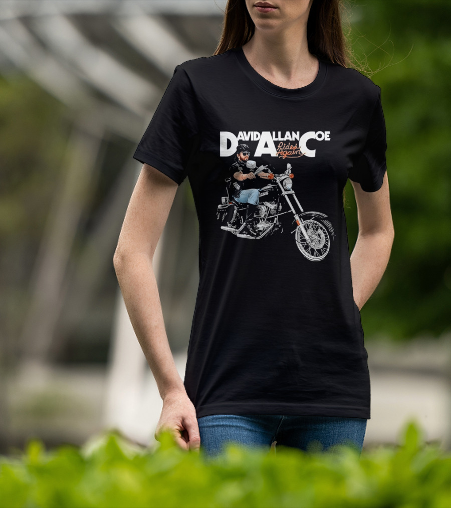 David Allan Coe Rides Again Biker Country Music Legend T-Shirt