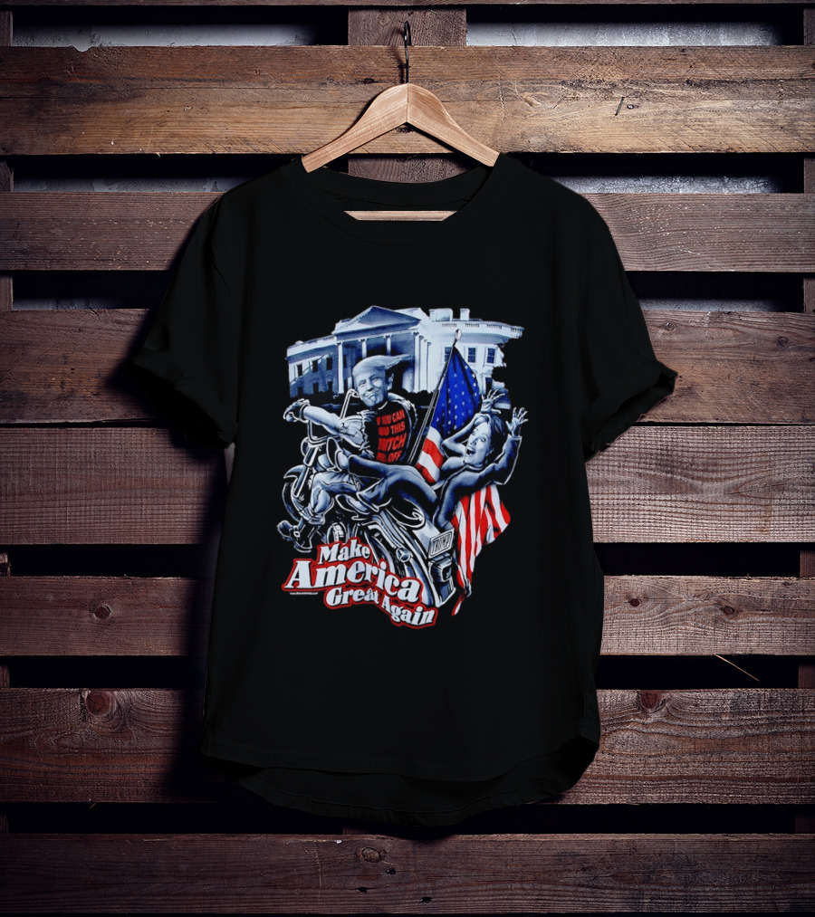 Make America Great Again Trump Motorcycle White House Flag T-Shirt