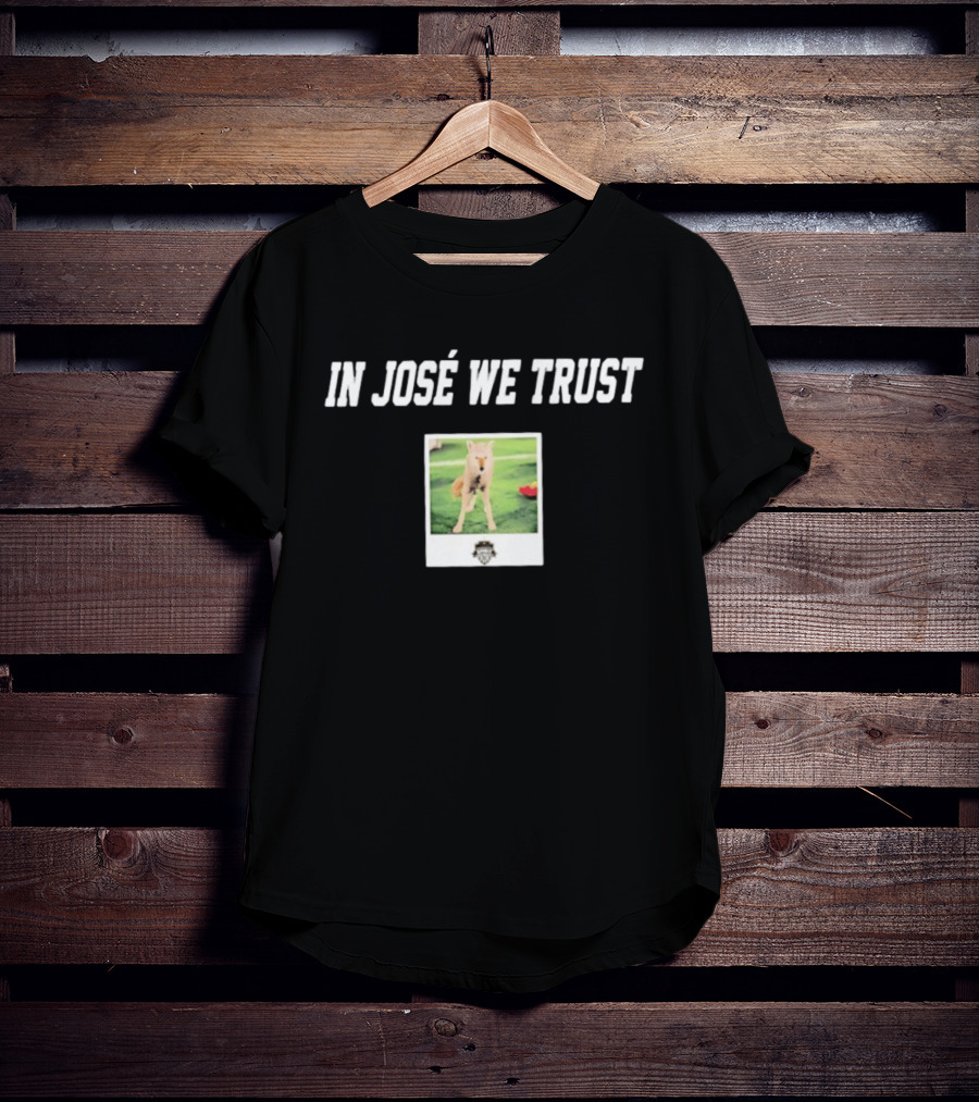 In JosÉ We Trust Circle C Coyote Image T-Shirt