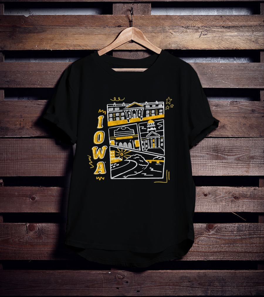 Iowa Hawkeyes Old Capitol Building And Campus Landmarks T-Shirt