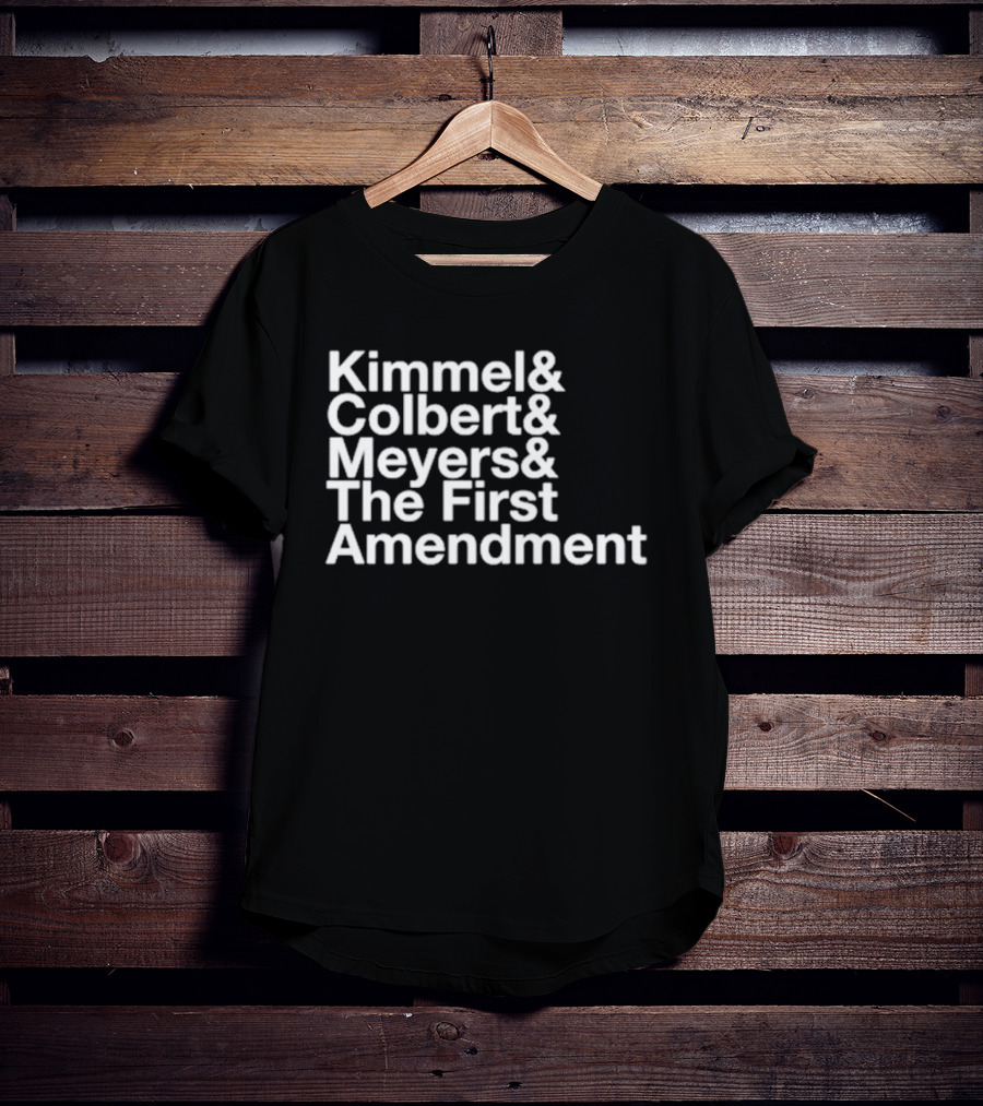 Kimmel Colbert Meyers The First Amendment Late Night Hosts T-Shirt