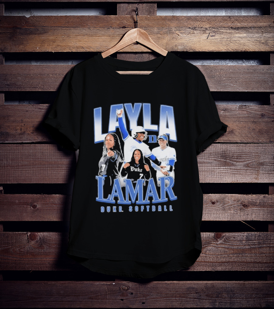 Layla Lamar Duke Blue Devils Softball 90s Baseball Team Celebration T-Shirt