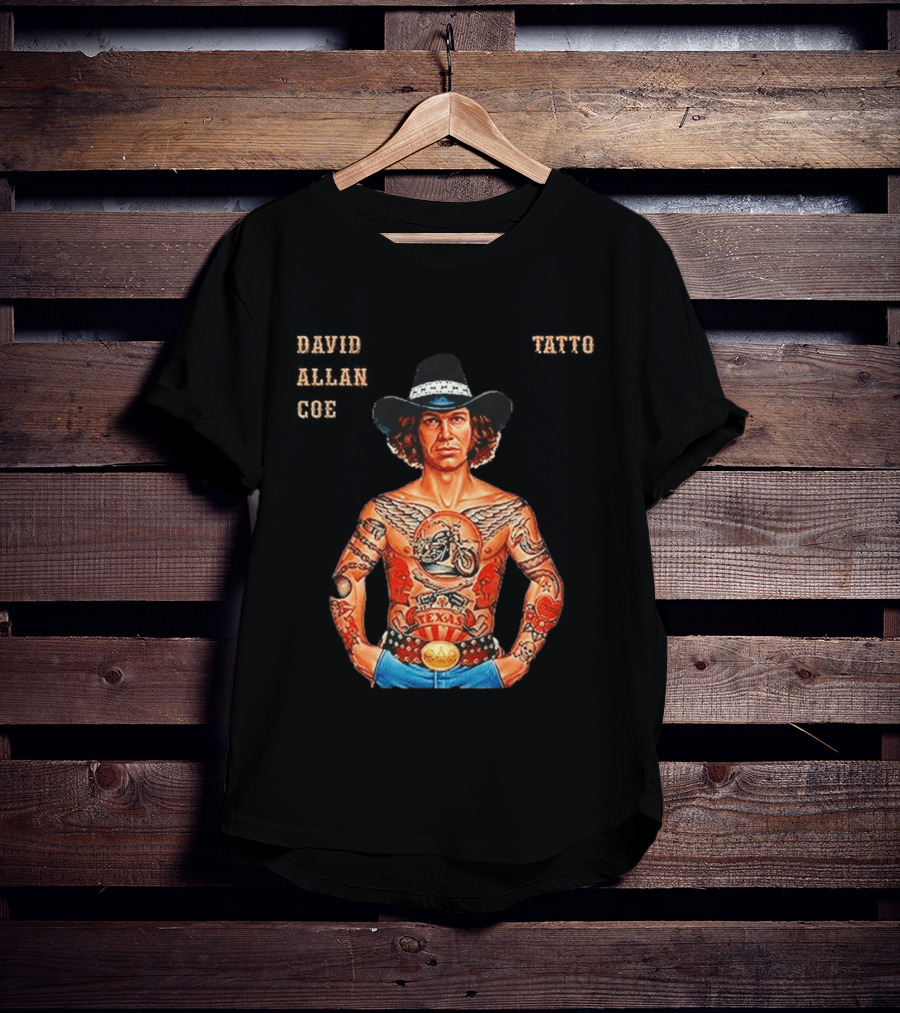 David Allan Coe Tattoo Texas Country Music Cowboy Hat T-Shirt