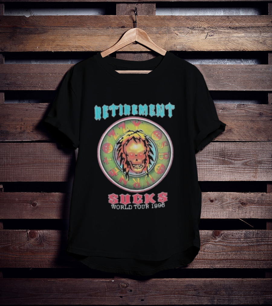 Ozzy Osbourne Retirement Sucks World Tour 1996 Psychedelic Skull T-Shirt