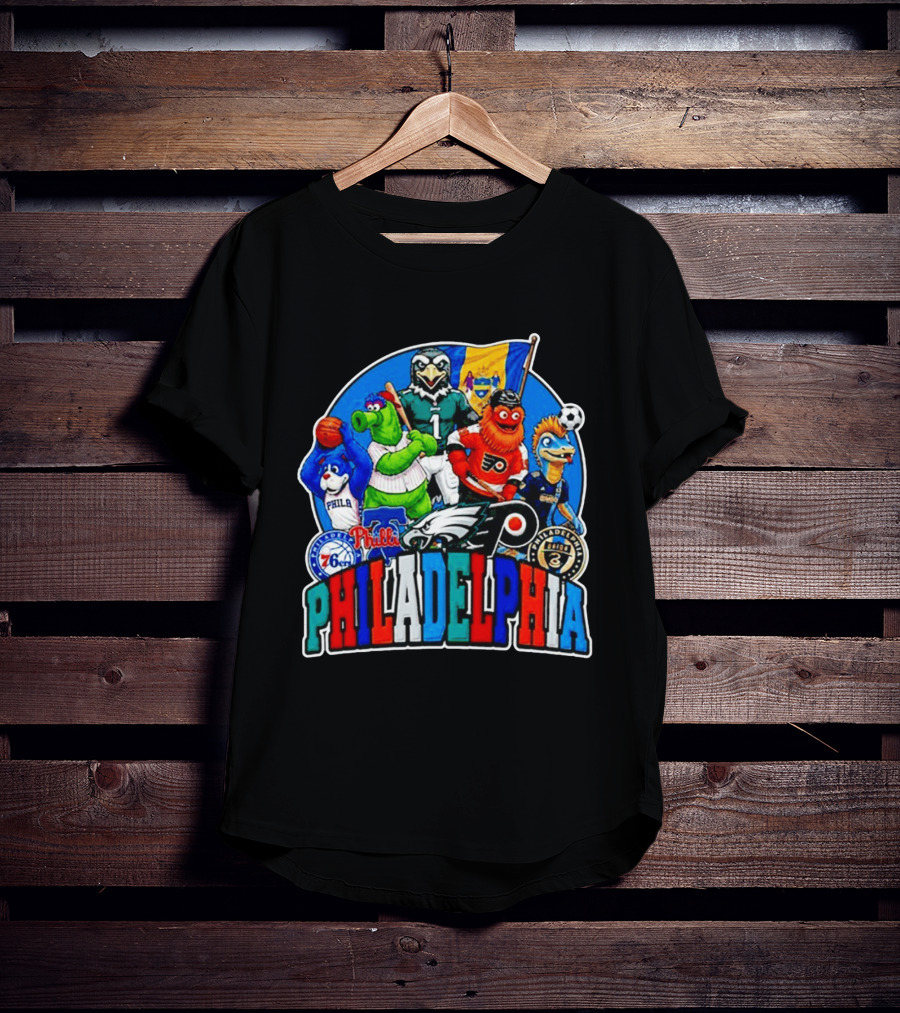 Philadelphia Philly Teams Mascot Eagles Flyers Phillies Sixers Union 76ers T-Shirt
