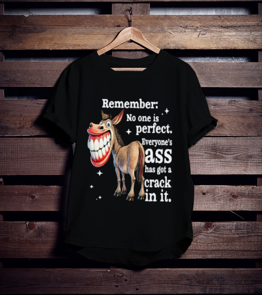Remember No One Is Perfect Everyone's Ass Has Got A Crack In It Donkey T-Shirt