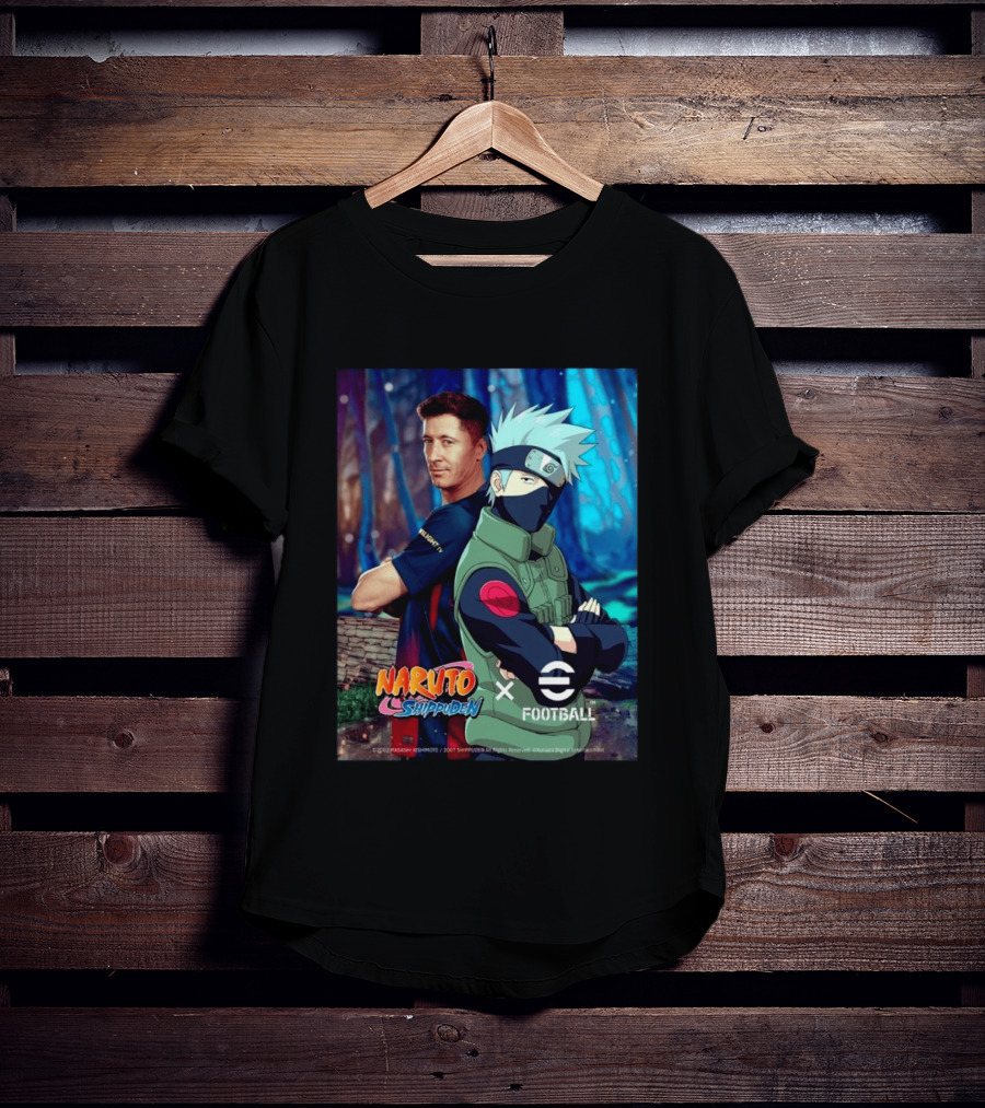 Naruto Shippuden X EFootball Featuring Robert Lewandowski And Kakashi 2026 T-Shirt