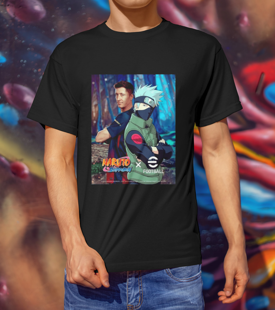 Naruto Shippuden X EFootball Featuring Robert Lewandowski And Kakashi 2026 T-Shirt