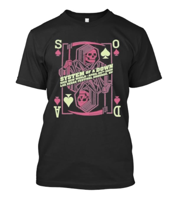 SOAD April 25th 2026 Las Vegas Playing Card Skull T-Shirt