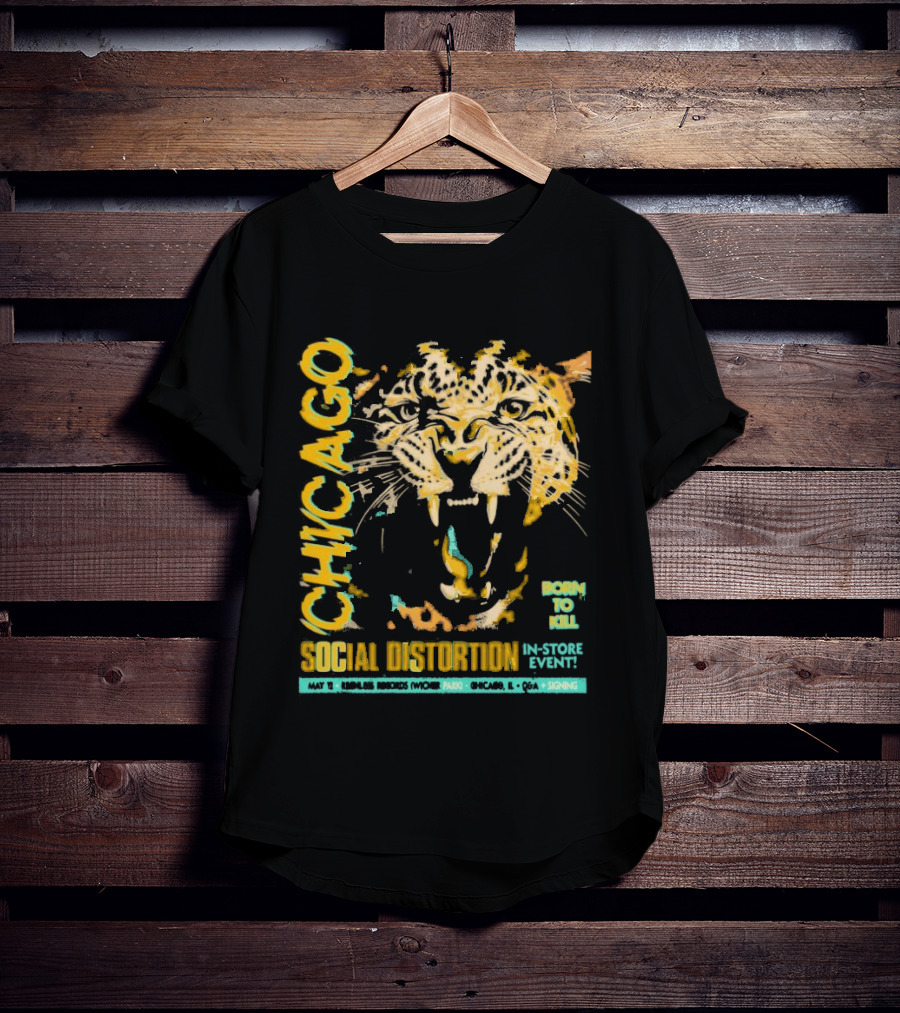 Social Distortion May 12 2025 Chicago IL Born To Kill Tiger T-Shirt