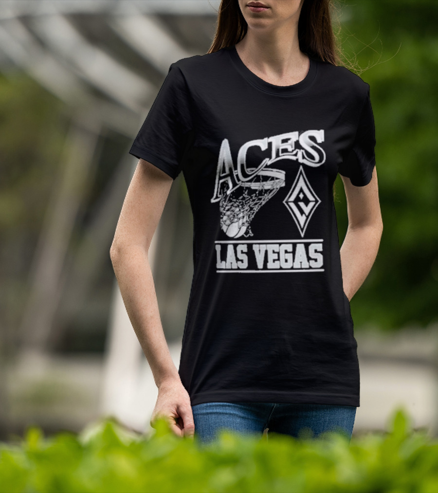 Las Vegas Aces Basketball Net And Diamond T-Shirt