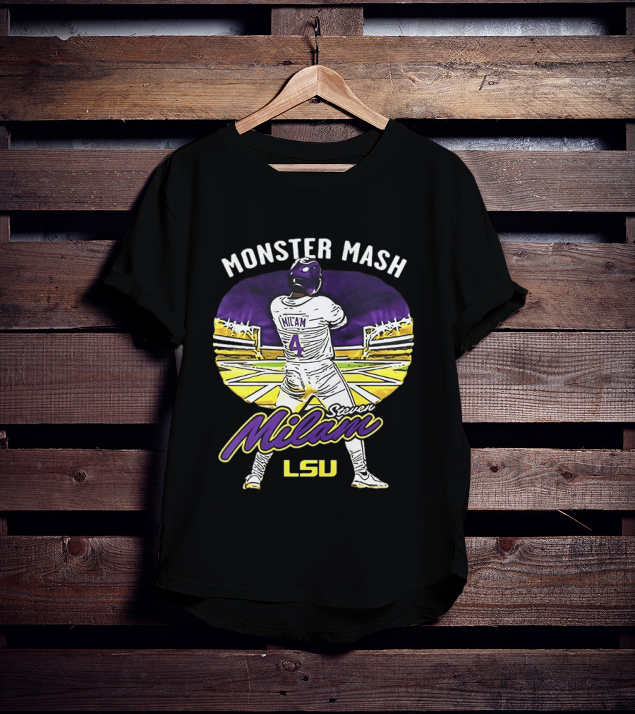 Monster Mash Steven Milam LSU Tigers Caricature NIL T-Shirt