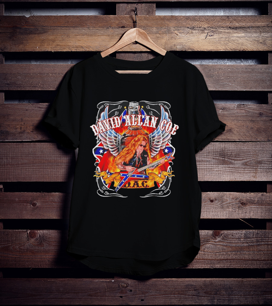 David Allan Coe Rebel Wings Guitar Country Legend DAC T-Shirt