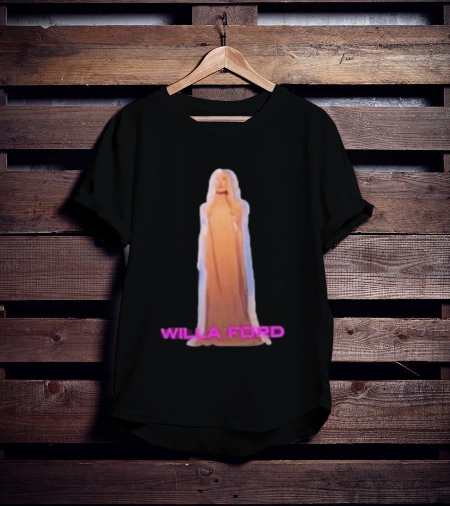 Willa Ford Statue Pink Text Highlighted T-Shirt